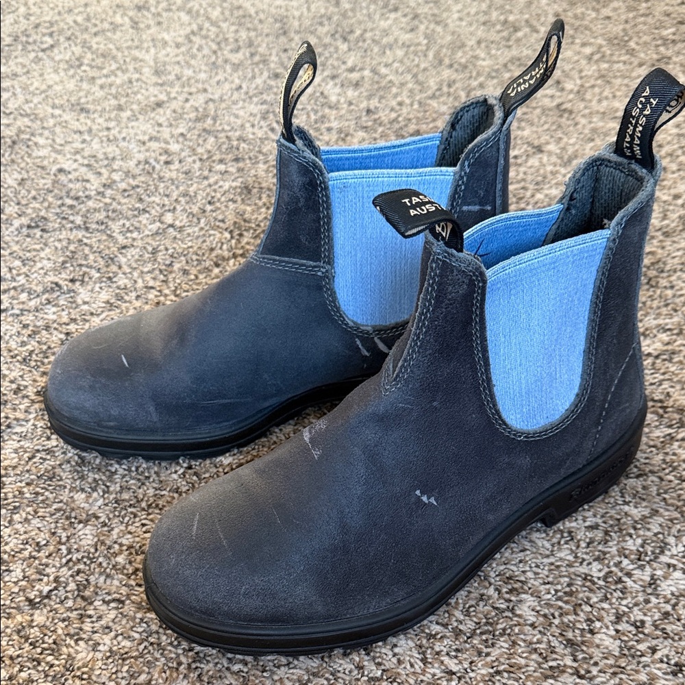 Blundstone Charcoal and Sky Blue Boots